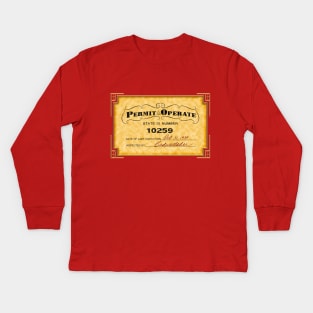 Hollywood Tower Hotel Elevator Permit to Operate Kids Long Sleeve T-Shirt